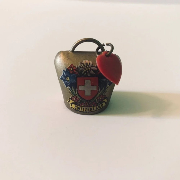 Vintage Miniature Switzerland Cow Bell Souvenir 1 Inch Size - Picture 12 of 13